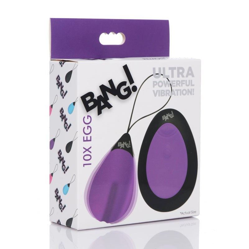 Bang!10X Vibrating Egg & Remote - - Non-Realistic Dildos