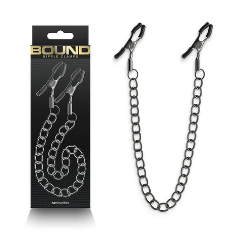 Bound Nipple Clamps DC2 Gunmetal by NS Novelties - Breast and Nipple Toys