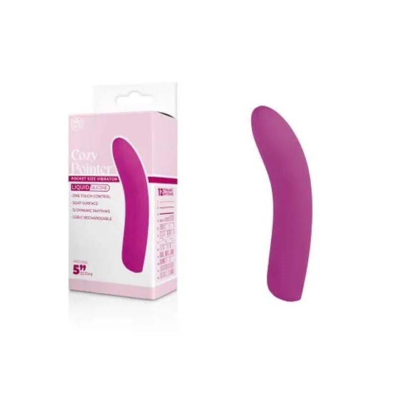 Cozy Pointer Bent 12 cm Rechargeable Mini Vibe - - Finger and Tongue Vibrators