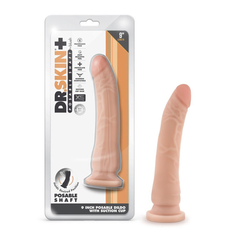 Dr. Skin Plus 9 Inch Posable Dildo - - Rabbit Vibrators