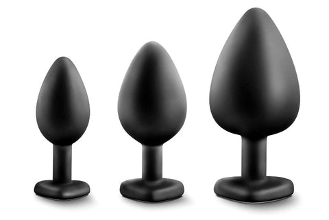 Luxe Bling Plugs Training Kit With Gems by Blush Novelties - Butt Plugs