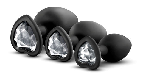 Luxe Bling Plugs Training Kit With Gems by Blush Novelties - Butt Plugs