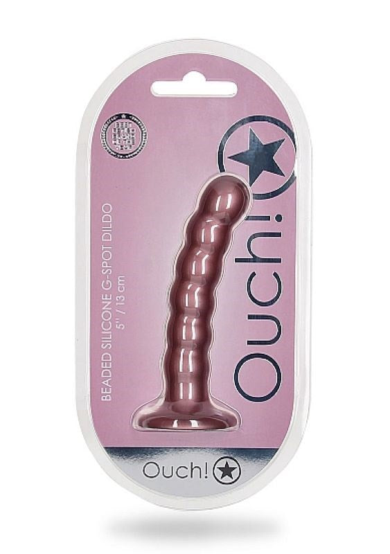 OUCH! Beaded Silicone G-Spot Dildo - 5'' / 13cm - - Strap On Sextoys