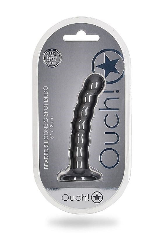 OUCH! Beaded Silicone G-Spot Dildo - 5'' / 13cm - - Strap On Sextoys