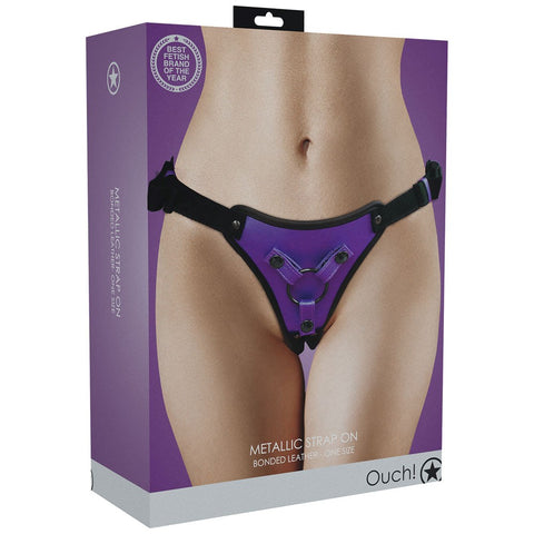 Ouch Metallic Strap On Harness by Shots Toys - Bras and Bra Sets