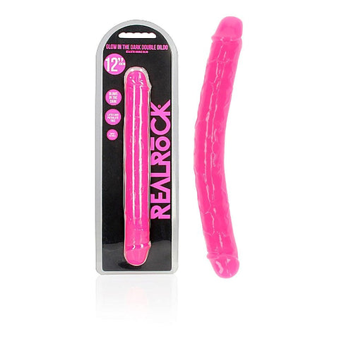 Realrock 30 Cm Double Dong Glow by Shots Toys - Realistic Dildos
