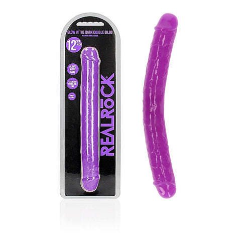Realrock 30 Cm Double Dong Glow by Shots Toys - Realistic Dildos