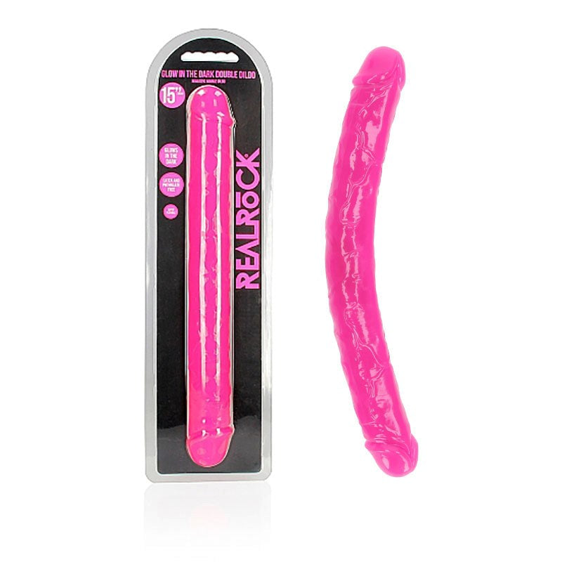 REALROCK 38 cm Double Dong Glow - - Realistic Dildos