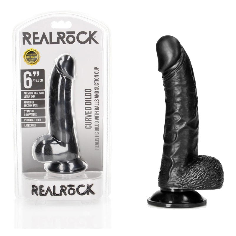 REALROCK Curved Dildo + Balls 15.5 cm - - Realistic Dildos