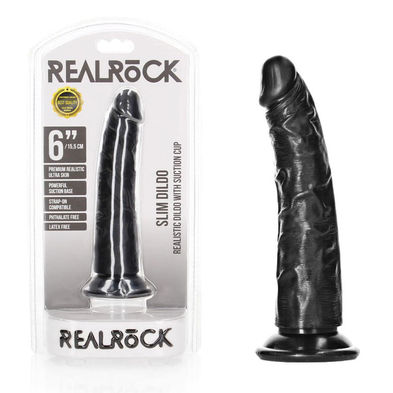 REALROCK Realistic Slim Dildo 15.5 cm - - Masks And Blindfolds