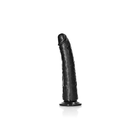 REALROCK Realistic Dildo with Suction Cup 7'' Dong Black - Realistic Dildos