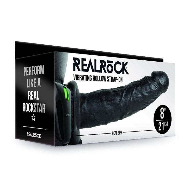 REALROCK Vibrating Hollow Strap-on - 20.5 cm - - Realistic Dildos