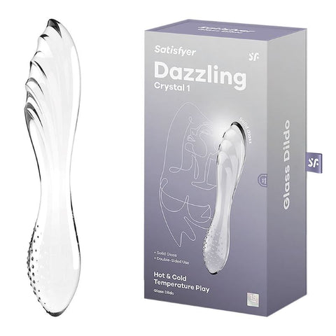 Dazzling Crystal 1 Glass Double Ended Dildo by Satisfyer - Glass Sex Toys