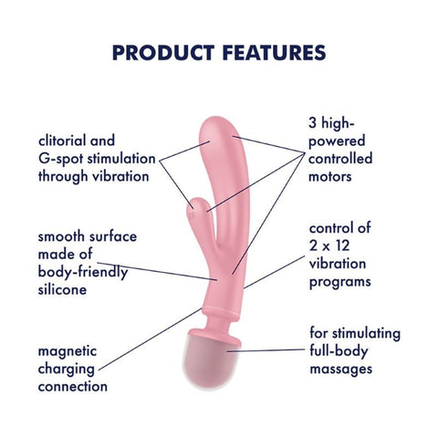 Triple Lover Glass Sex Toy by Satisfyer - Glass Sex Toys
