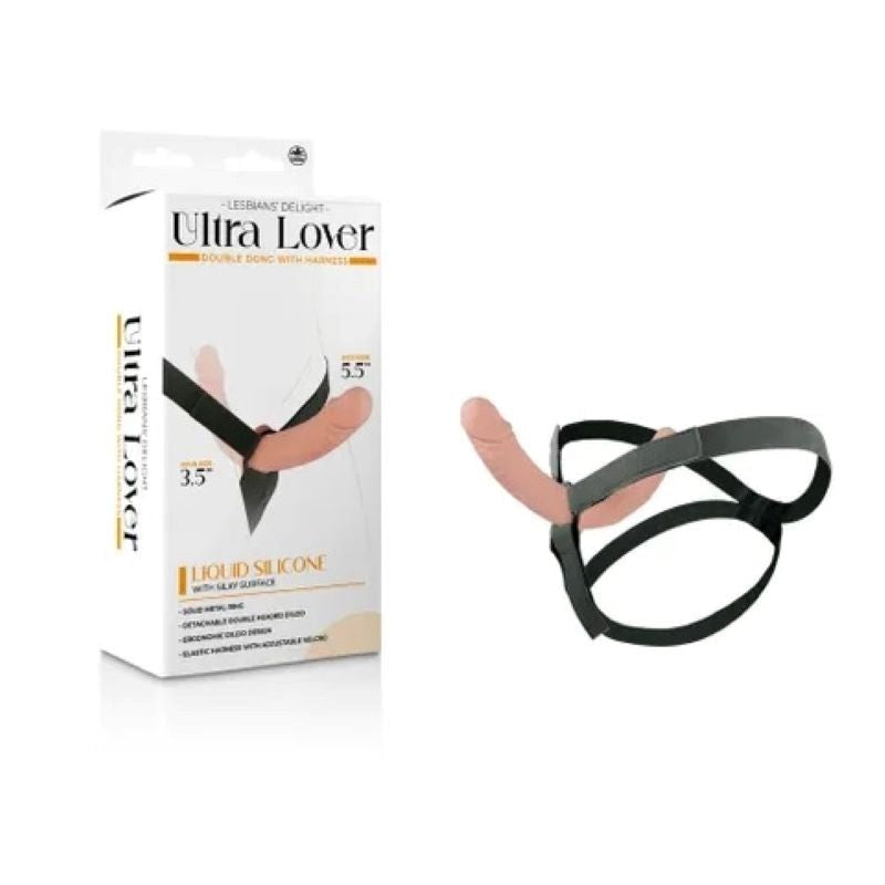 Ultra Lover Double Dong with Harness - - Realistic Dildos