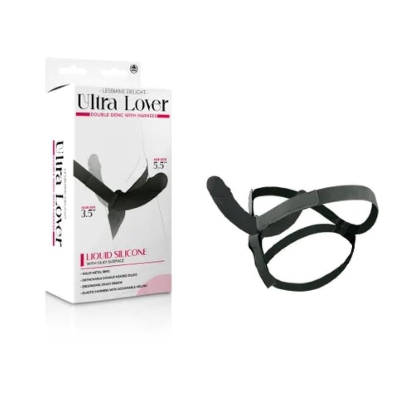 Ultra Lover Double Dong with Harness - - Realistic Dildos