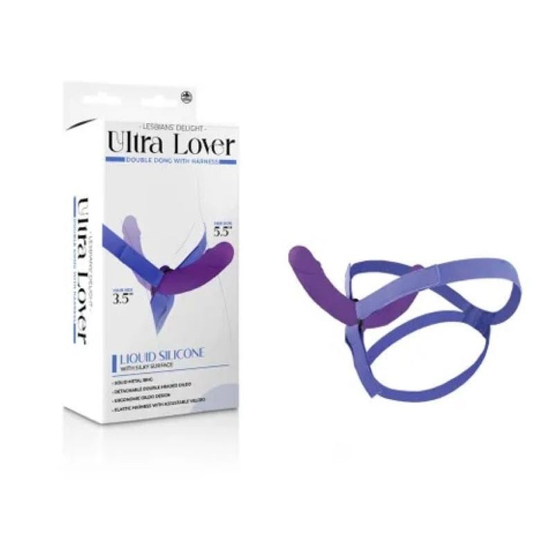 Ultra Lover Double Dong with Harness - - Realistic Dildos