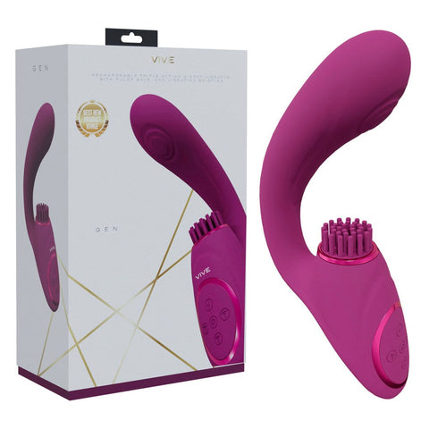 VIVE Gen USB Rechargeable Triple Motor Vibrator - Clit Ticklers and Pulsators