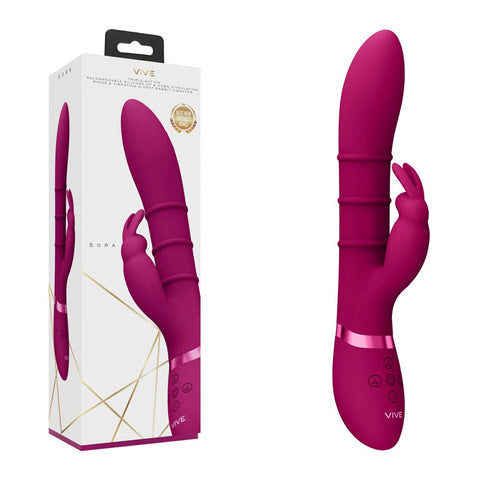 VIVE Sora USB Rechargeable Rabbit Vibrator by Shots Toys - Realistic Dildos