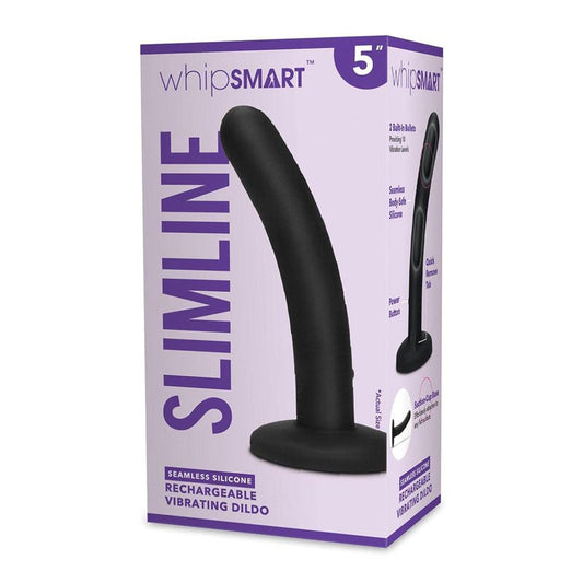 WhipSmart 5'' Slimline Rechargeable Vibrating Dildo - - Vibrating Dildos