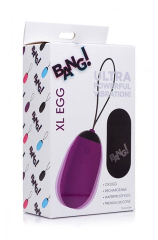 Bang! XL Silicone Vibrating Egg by XR Brands - Steel Sex Toys