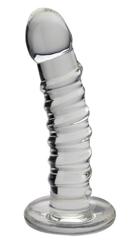 Blown Basic Spiral Curve Dildo - - Glass Sex Toys