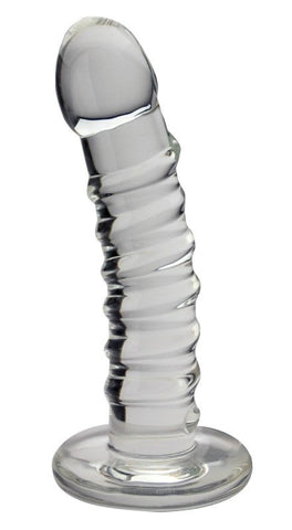 Blown Basic Spiral Curve Dildo by Spartacus Enterprises - Glass Sex Toys
