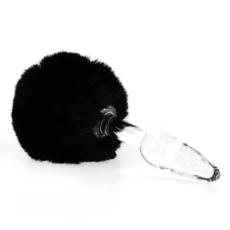 Bunny Tail Glass Butt Plug - - Anal Beads and Balls