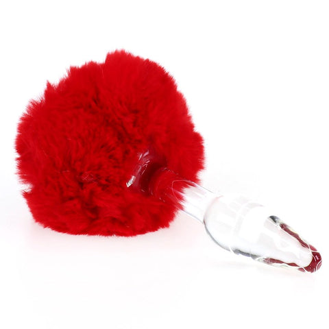 Bunny Tail Glass Butt Plug by BDStyle - Anal Beads and Balls