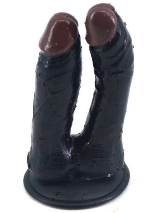Double Dildo With Suction Cap - - Butt Plugs
