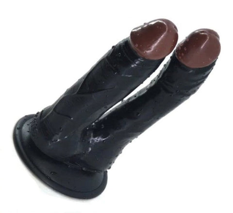 Double Dildo With Suction Cap Suction Cup by FAAK - Butt Plugs