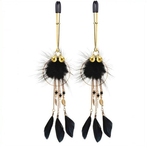 Dreamcatcher Feather Nipple Clamps by BDStyle - Butt Plugs