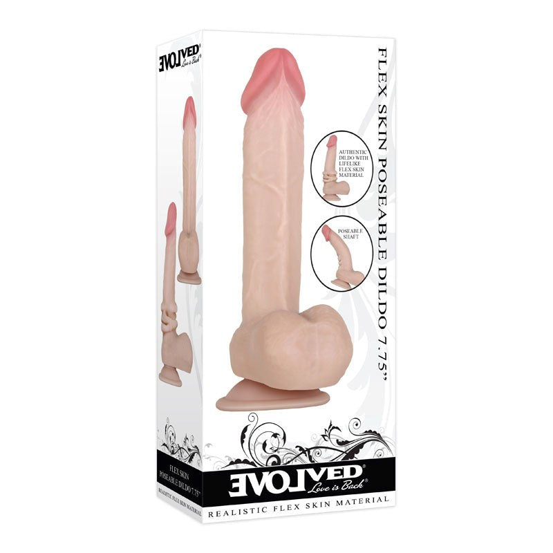 Evolved Flex Skin Poseable Dildo 7.75 Inch - - Realistic Dildos