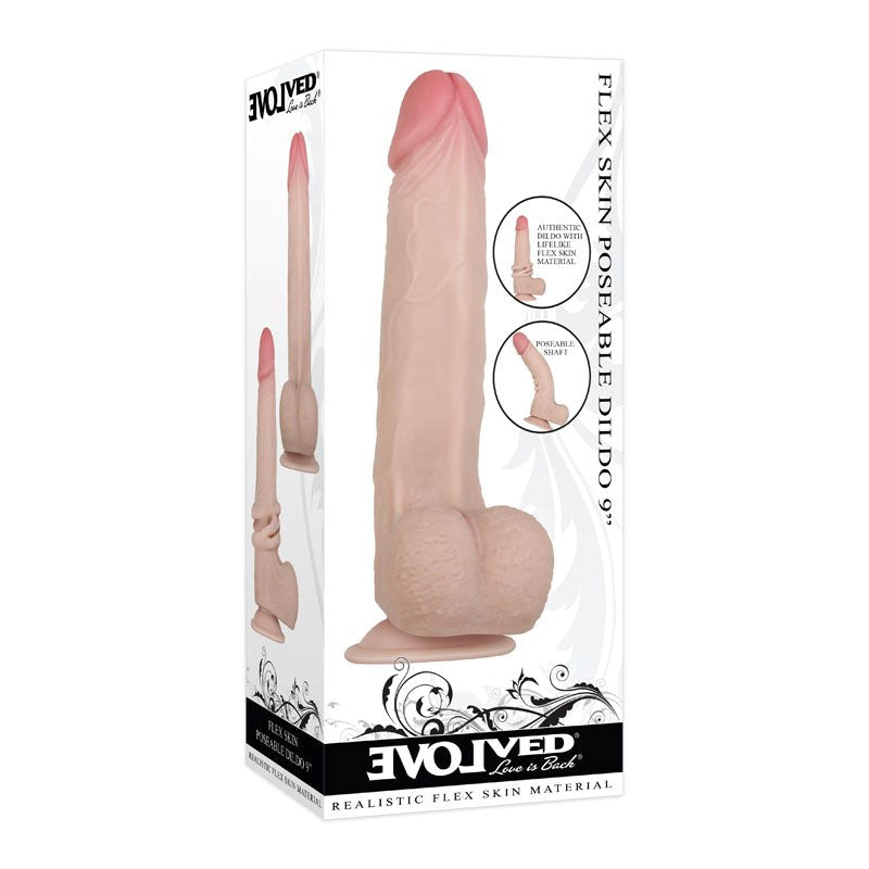 Evolved Flex Skin Poseable Dildo 9 Inch - - Cuffs And Restraints