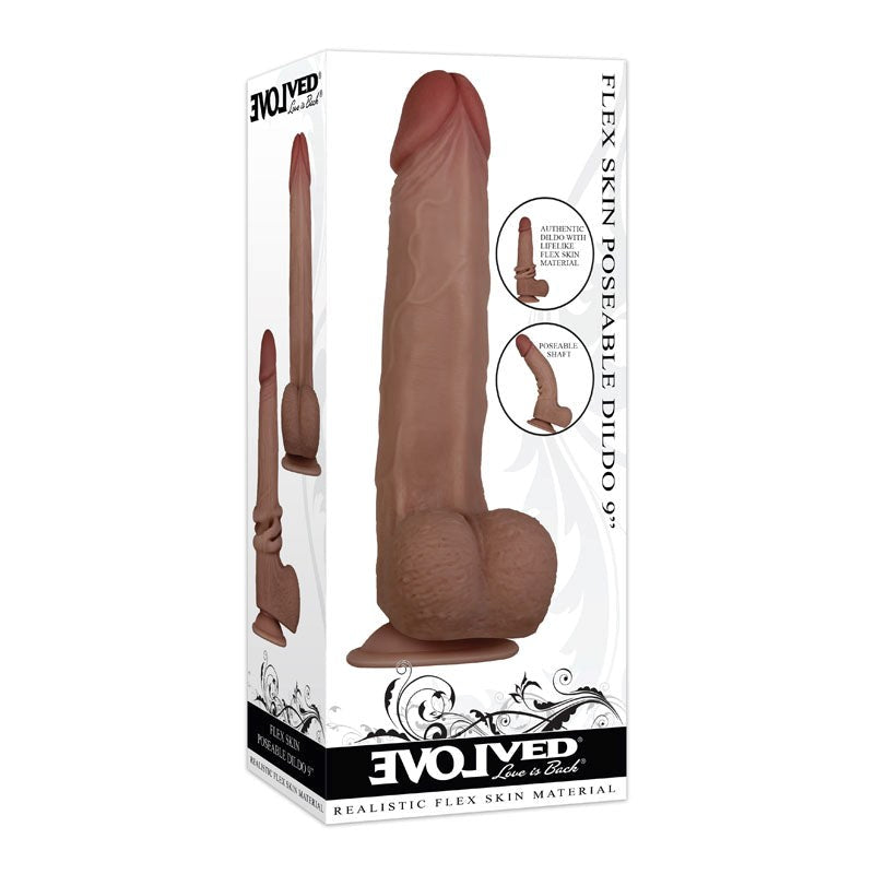 Evolved Flex Skin Poseable Dildo 9 Inch - - Cuffs And Restraints