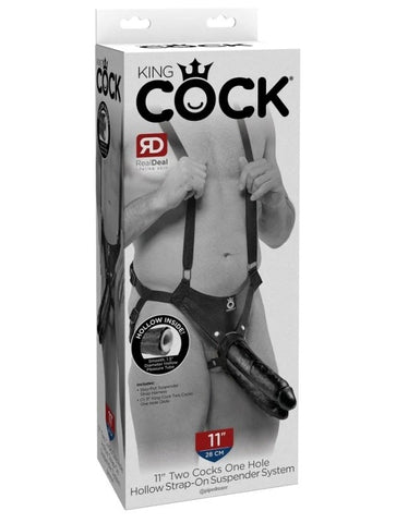 King Cock Two Cocks One Hole Hollow Strap-on System - Realistic Dildos
