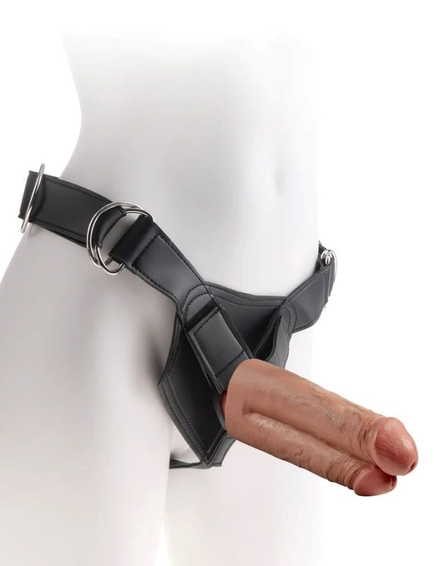 King Cock Strap-On Harness with 7 in. Two Cocks One Hole - - Strap On Sextoys