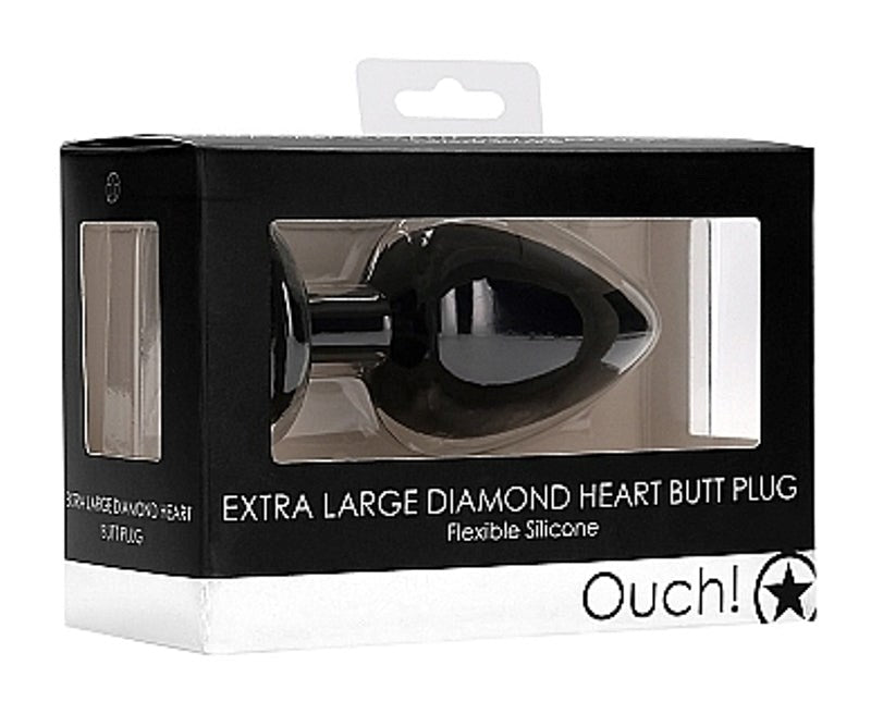 Ouch! Diamond Heart Butt Plug Extra Large - - Breast and Nipple Toys