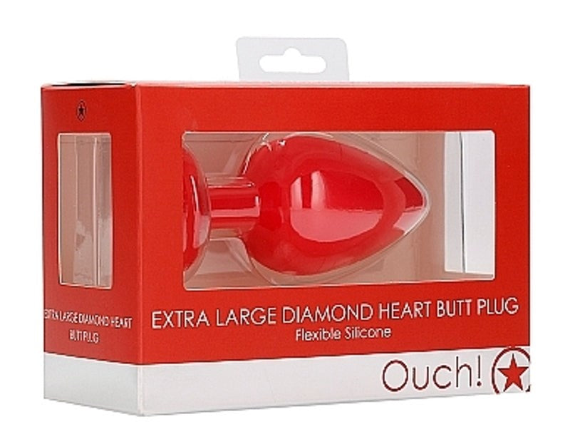 Ouch! Diamond Heart Butt Plug Extra Large - - Breast and Nipple Toys