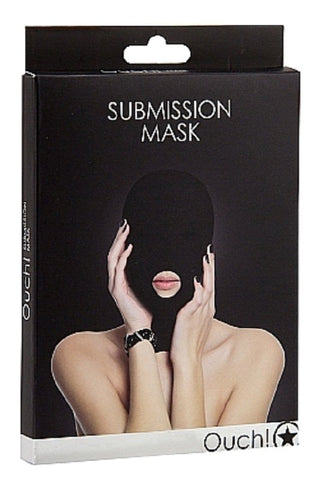 Ouch Submission Mask Bondage Blindfold by Shots Toys - Masks And Blindfolds
