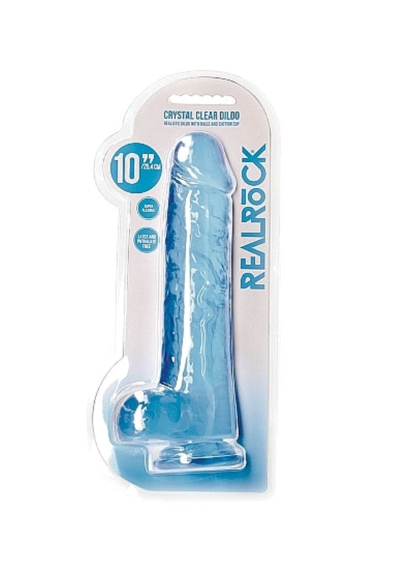 Realistic Dildo With Balls 10 - 25.4 cm - - Anal Beads and Balls