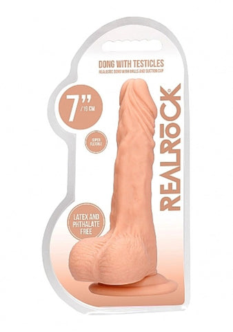 REALROCK 7'' Realistic Dildo With Balls Dong Tan - Realistic Dildos