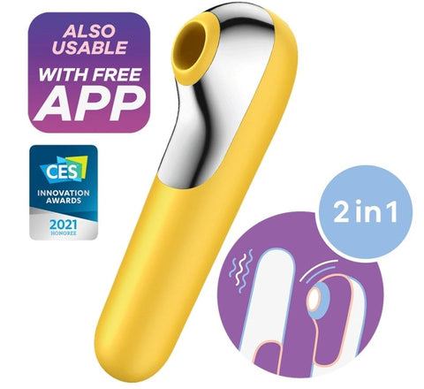 Dual Love Air Pulse Multi Functions Clitoral Massager - Clit Ticklers and Pulsators