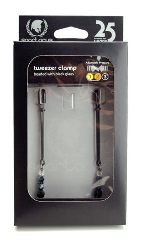 Adjustable Tweezer Clamps with Beaded Glass by Spartacus - Luxury Sex Toys