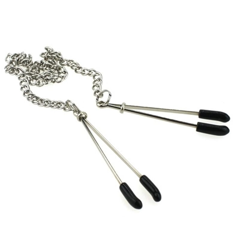 Tweezer Clamps With Chain - - Anal Dildos