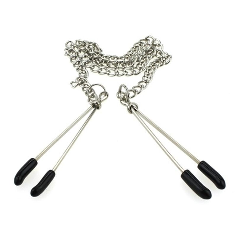 Tweezer Clamps With Chain - - Anal Dildos