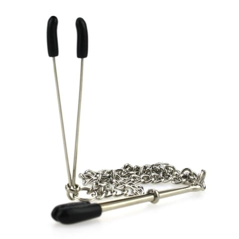 Tweezer Clamps With Chain - - Anal Dildos