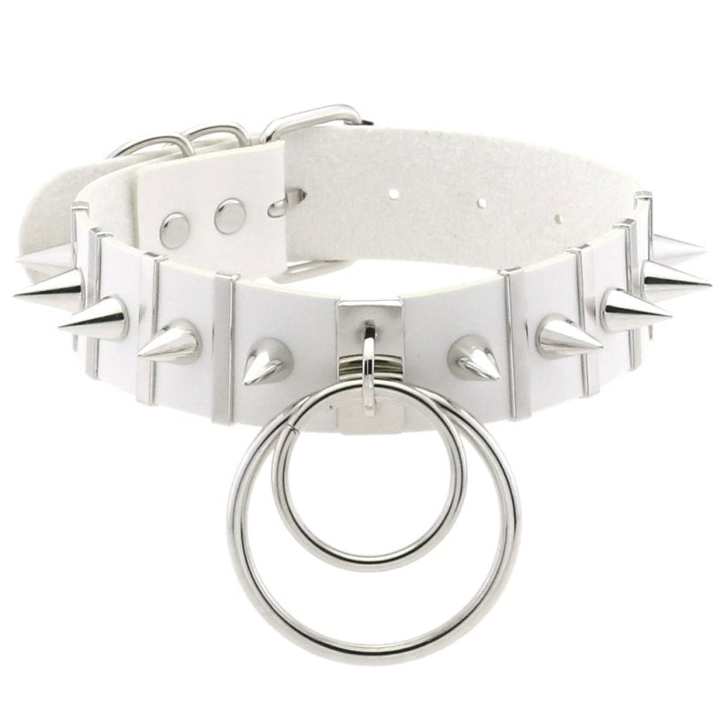 BDSM Spiked Collar PVC With Pendant - - Masks And Blindfolds