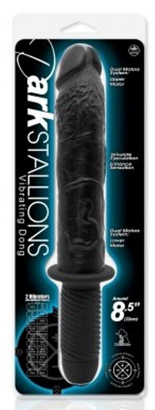 Dark Stallions 8.5 Vibrating Dong with 10 Functions - - Clit Ticklers and Pulsators