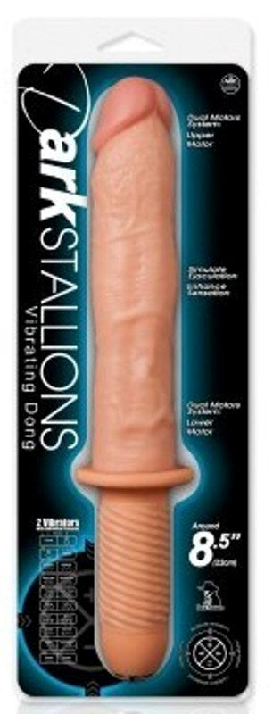 Dark Stallions 8.5 Vibrating Dong with 10 Functions - - Clit Ticklers and Pulsators